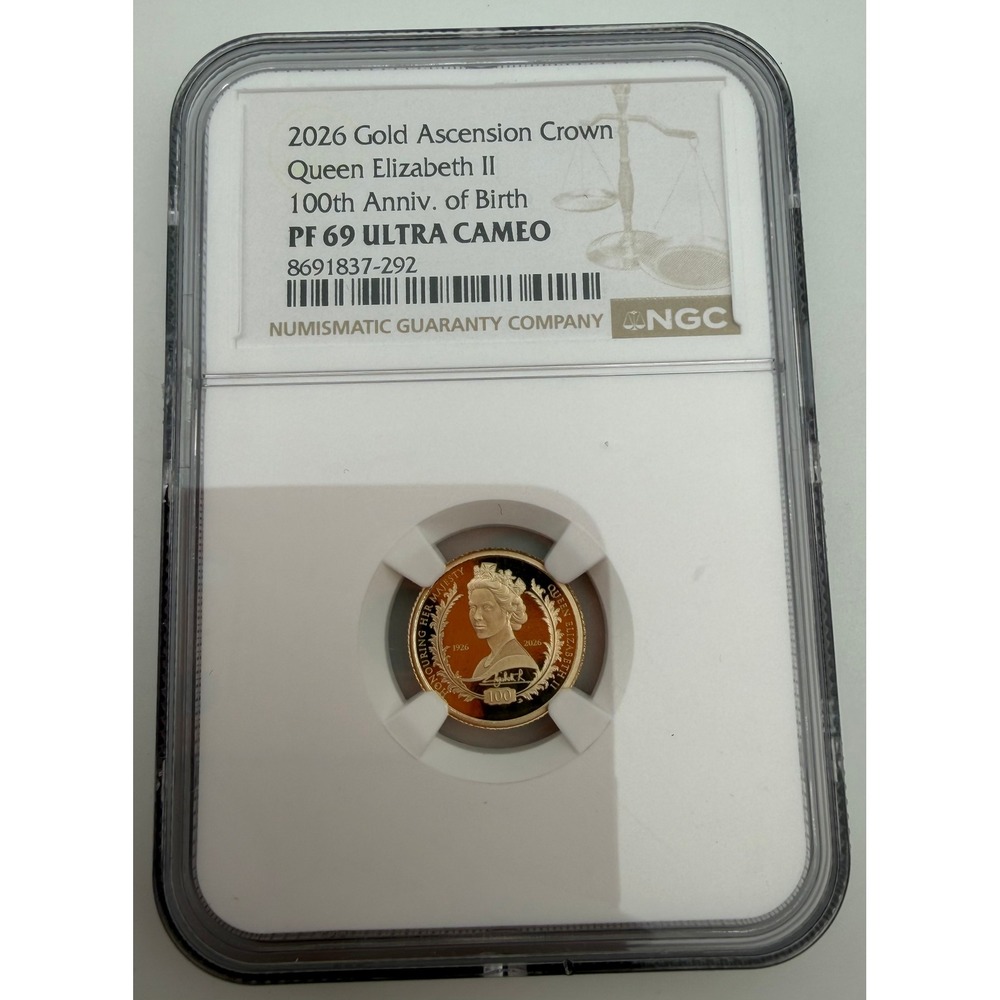2026 Gold Ascension Crown Queen Elizabeth II 100th Anniv NGC PF 69 ULTRA CAMEO